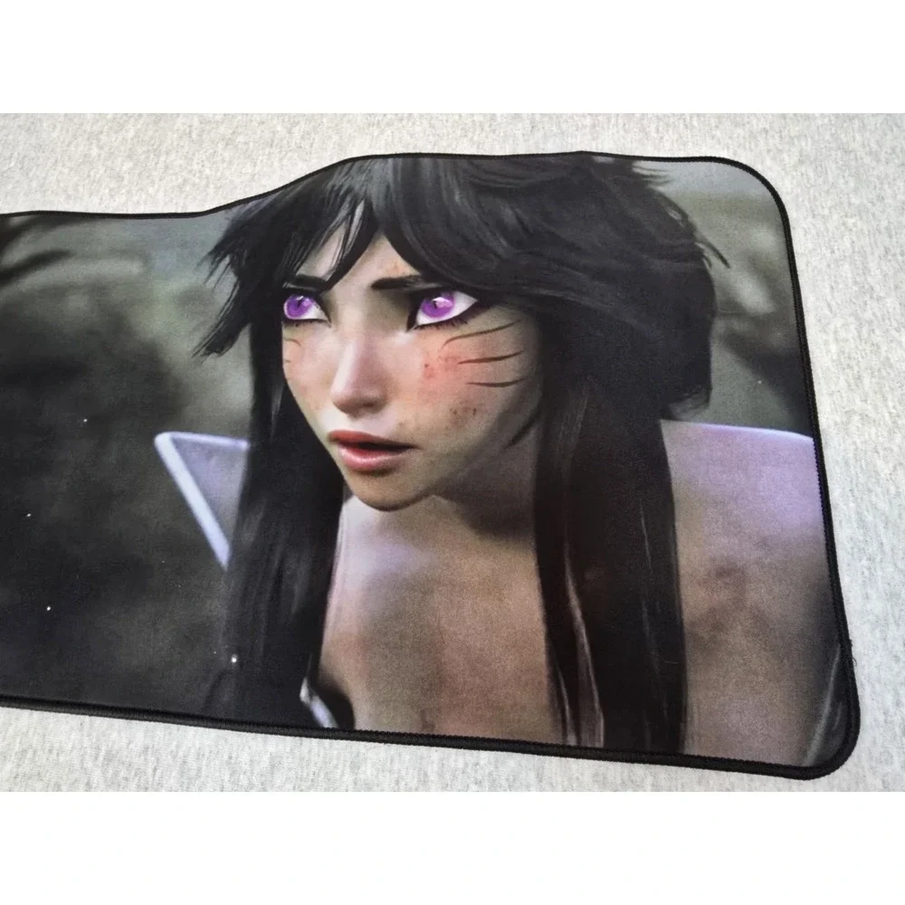 League of Legends Ahri Mouse Keyboard Gaming Mat Pad Black & Pink 28X12